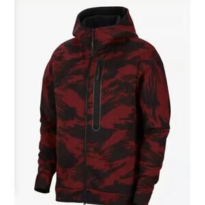 Nike Tech Fleece Tracksuit Red Camo Hoodie Size M - DQ4956-070